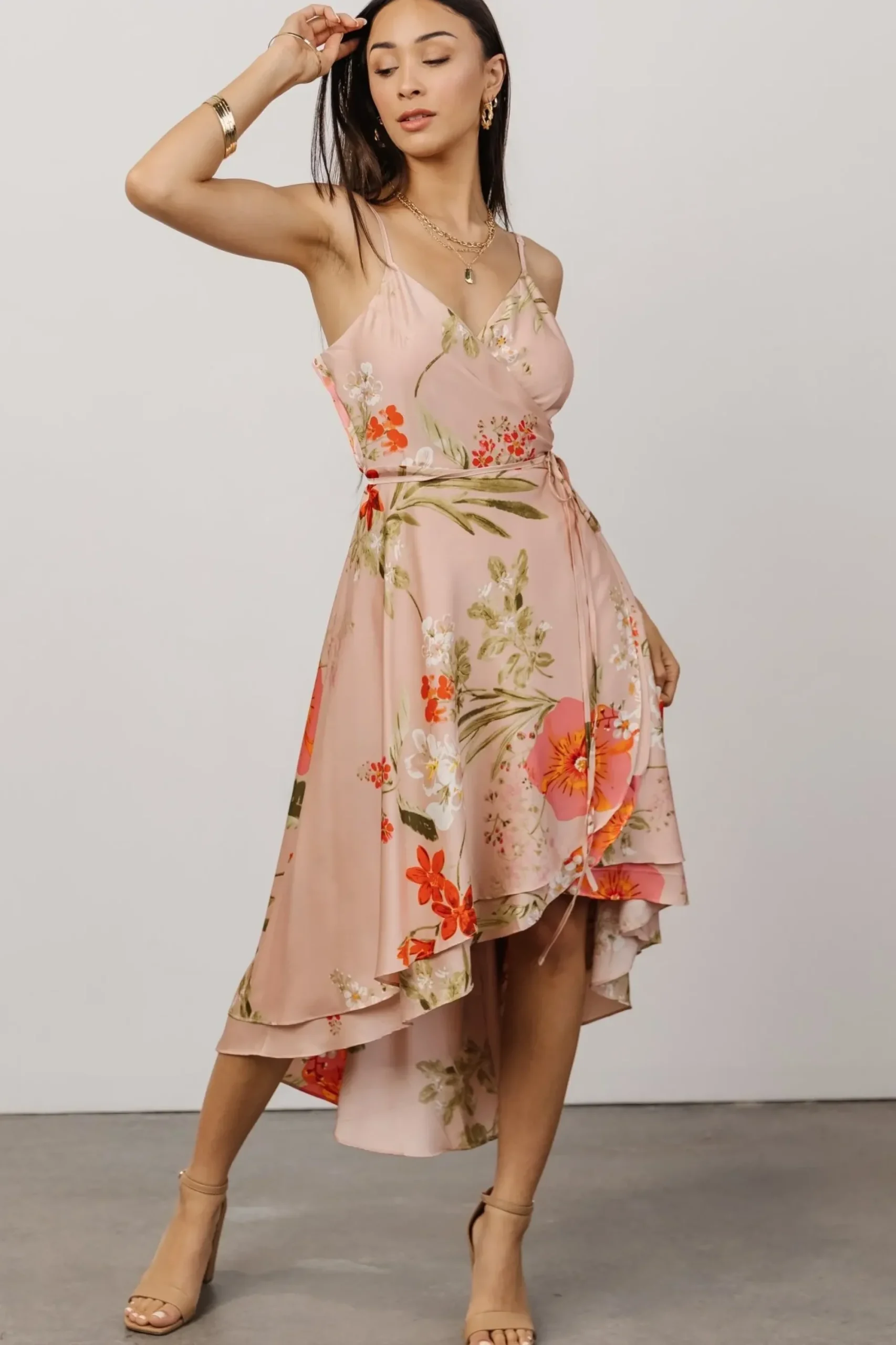 Fashion Baltic Born Steffi Tulip Wrap Dress | Pink Multi Floral