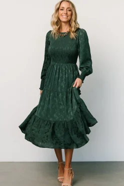 Fashion Baltic Born Stockholm Smocked Dress | Dark Green