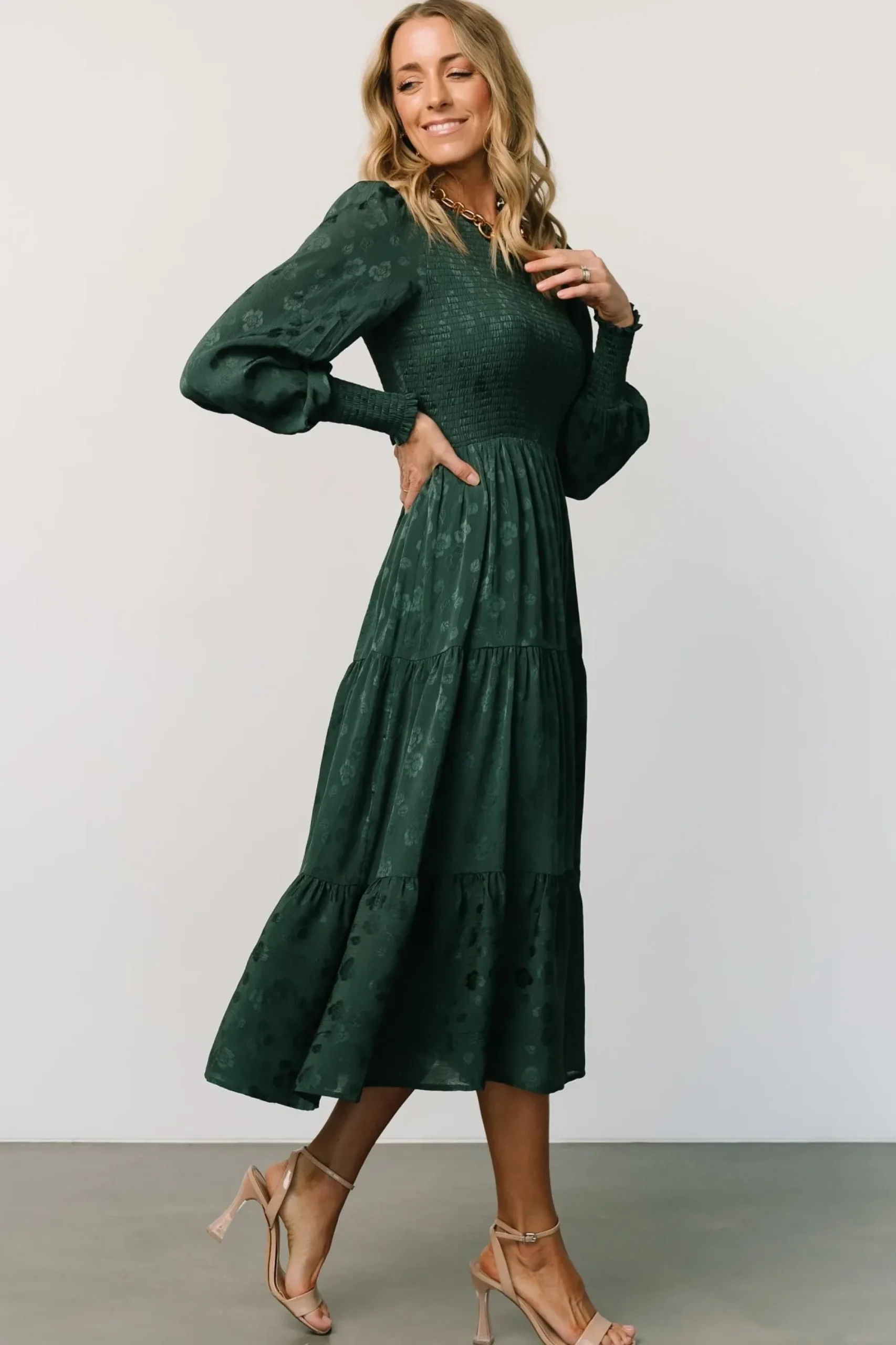 Fashion Baltic Born Stockholm Smocked Dress | Dark Green