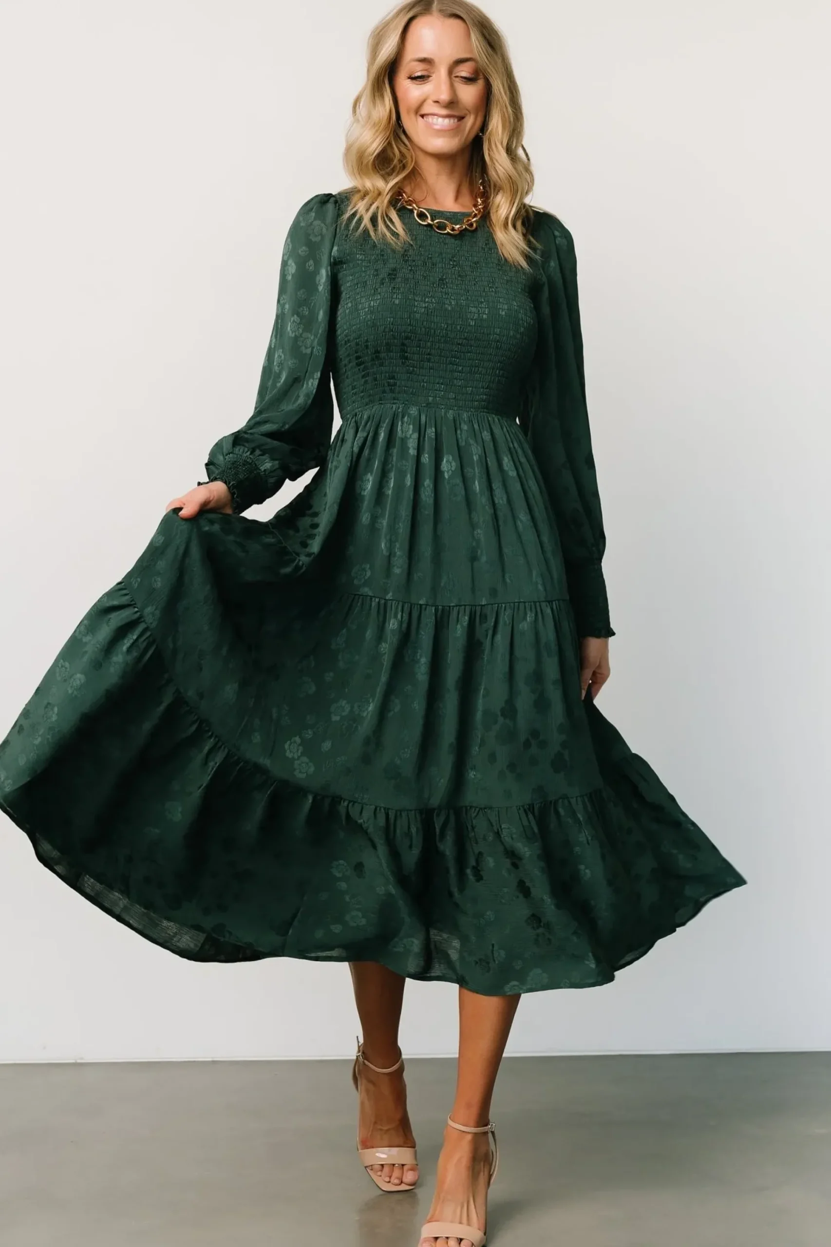 Fashion Baltic Born Stockholm Smocked Dress | Dark Green