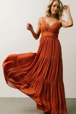 New Baltic Born Summerlin Lace Top Maxi Dress | Rust