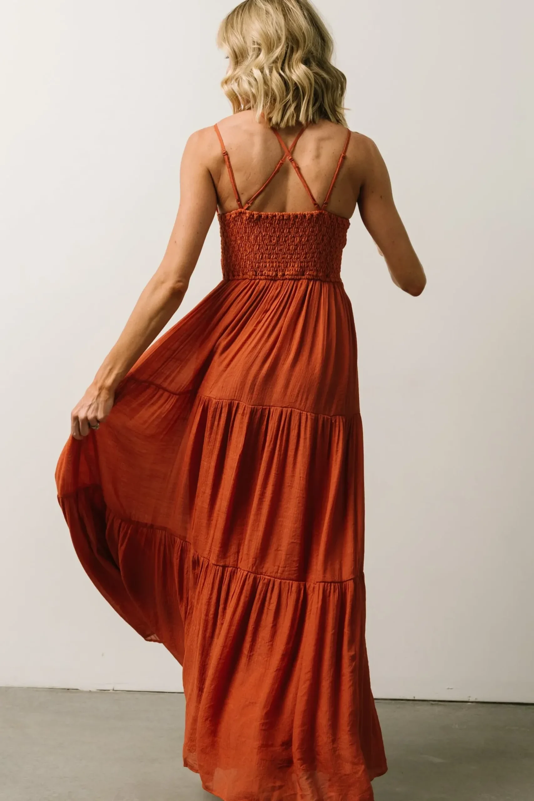 New Baltic Born Summerlin Lace Top Maxi Dress | Rust