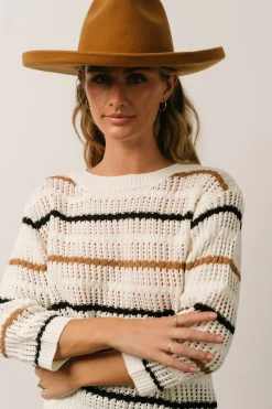 Clearance Baltic Born Sundance Knit Sweater Top | Ivory Multi Stripe
