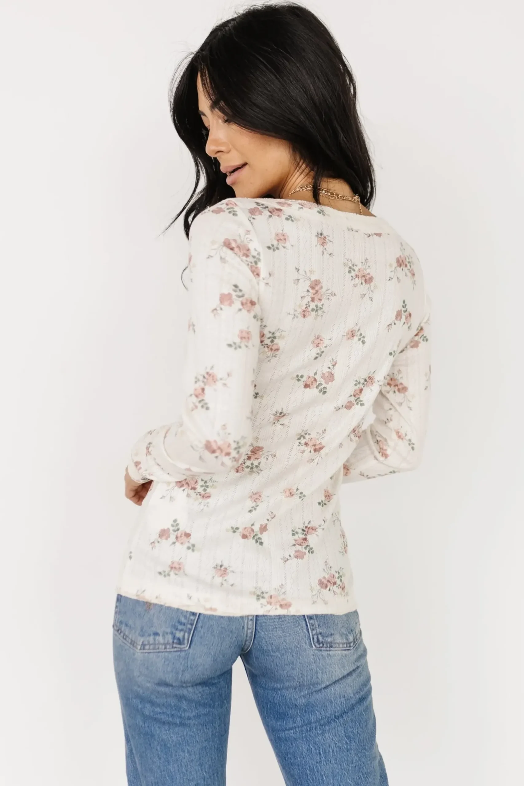 Best Baltic Born Suzanne Henley Top | Cream Floral