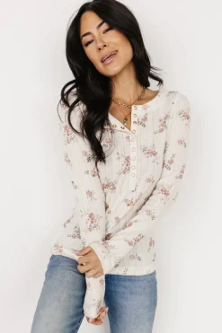 Best Baltic Born Suzanne Henley Top | Cream Floral