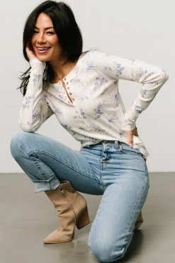 Fashion Baltic Born Suzanne Henley Top | Periwinkle Floral