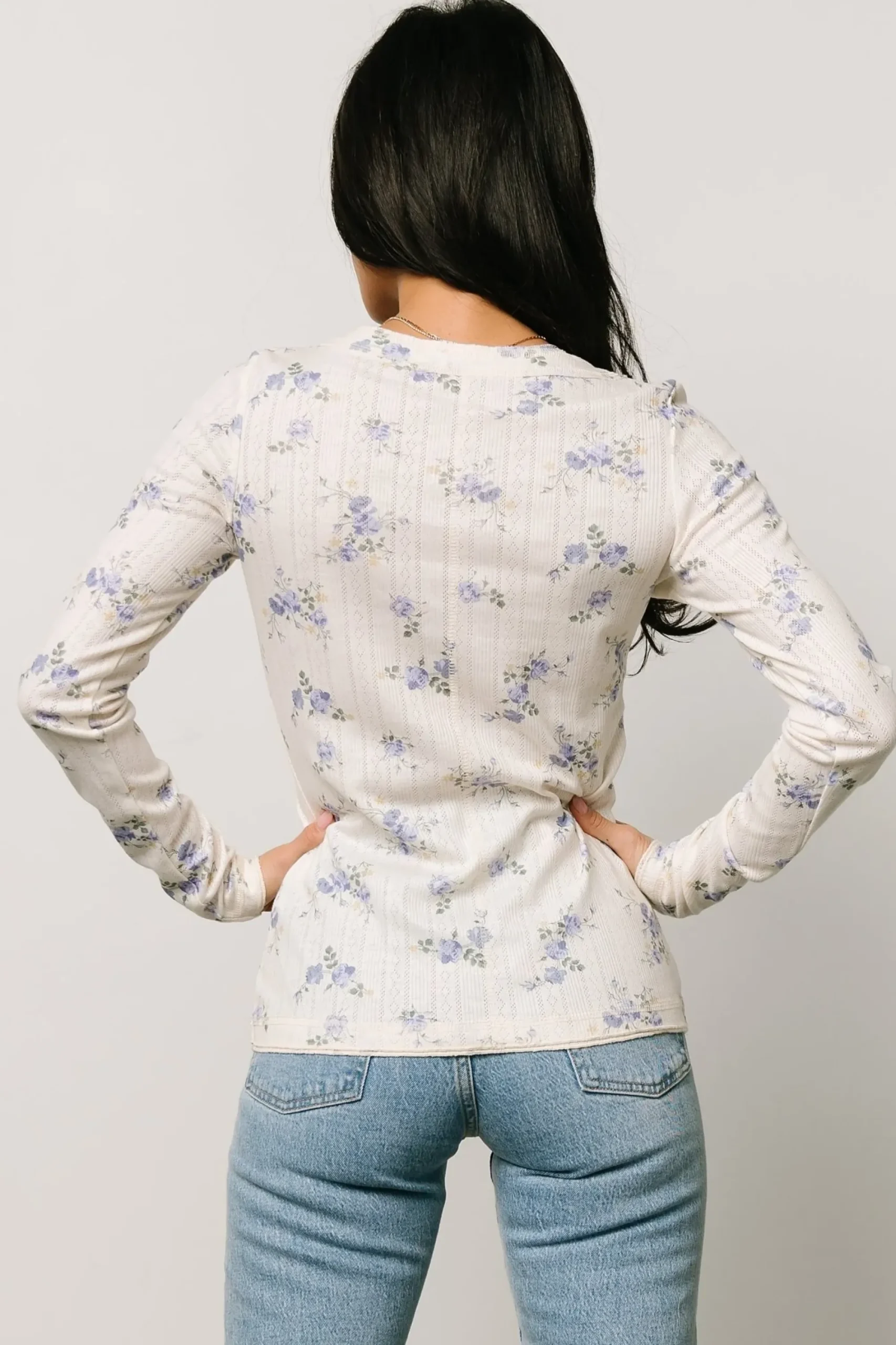 Fashion Baltic Born Suzanne Henley Top | Periwinkle Floral