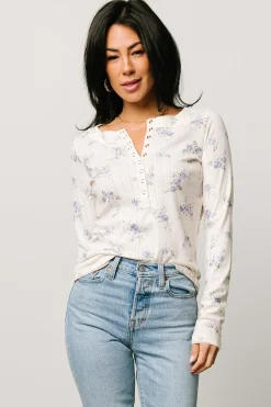 Fashion Baltic Born Suzanne Henley Top | Periwinkle Floral