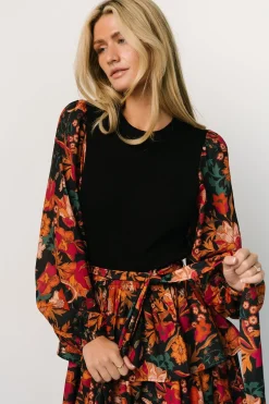 Fashion Baltic Born Sylvie Tiered Midi Dress | Black Multi