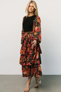 Fashion Baltic Born Sylvie Tiered Midi Dress | Black Multi