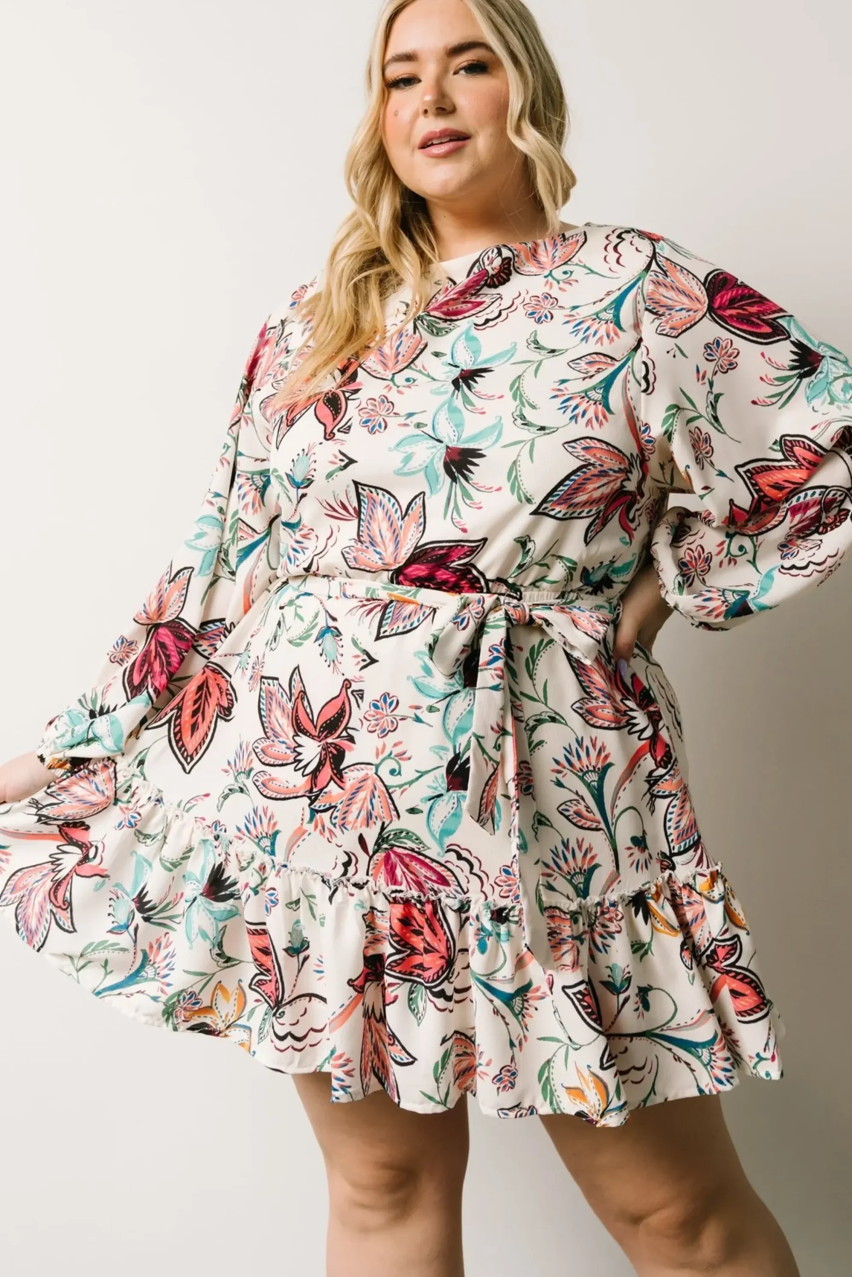 Hot Baltic Born Tally Mini Dress | Off White Multi Print