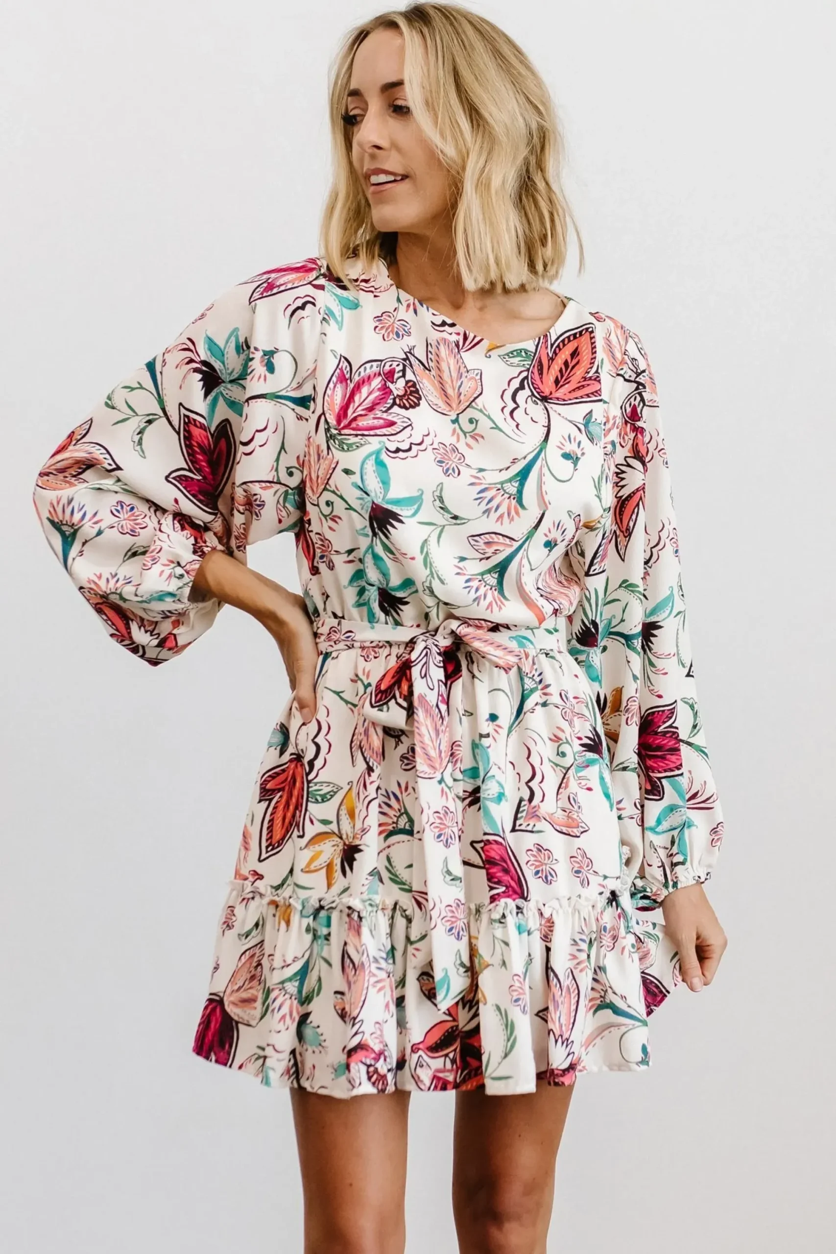 Hot Baltic Born Tally Mini Dress | Off White Multi Print