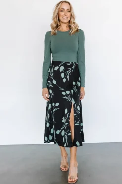 Fashion Baltic Born Tallyn Midi Skirt | Black + Green