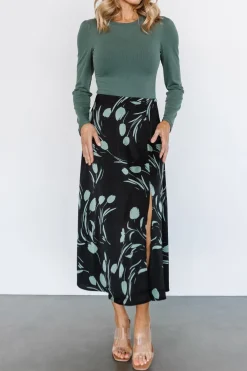 Fashion Baltic Born Tallyn Midi Skirt | Black + Green