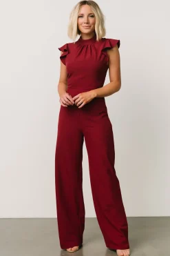 Hot Baltic Born Tana Mock Neck Jumpsuit | Burgundy