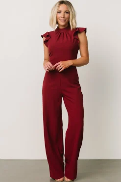 Hot Baltic Born Tana Mock Neck Jumpsuit | Burgundy