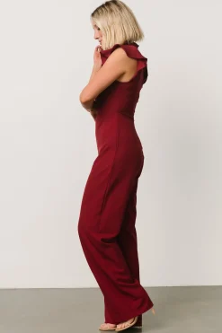 Hot Baltic Born Tana Mock Neck Jumpsuit | Burgundy