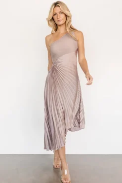 Discount Baltic Born Tasia One Shoulder Pleated Dress | Autumn Orchid
