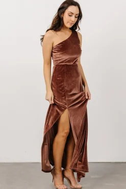 Best Baltic Born Tatiana Velvet One Shoulder Maxi Dress | Desert Rose
