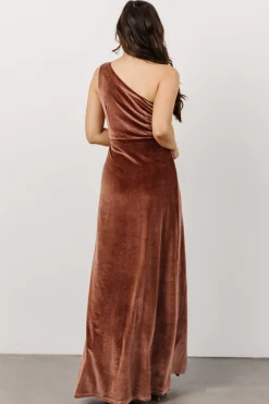 Best Baltic Born Tatiana Velvet One Shoulder Maxi Dress | Desert Rose