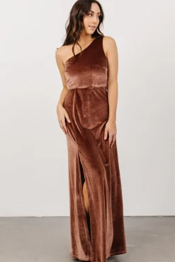 Best Baltic Born Tatiana Velvet One Shoulder Maxi Dress | Desert Rose