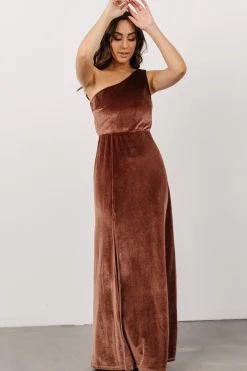 Best Baltic Born Tatiana Velvet One Shoulder Maxi Dress | Desert Rose