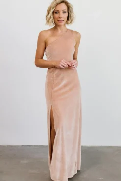 Hot Baltic Born Tatiana Velvet One Shoulder Maxi Dress | Champagne