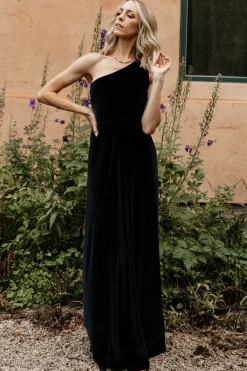 Outlet Baltic Born Tatiana Velvet One Shoulder Maxi Dress | Black