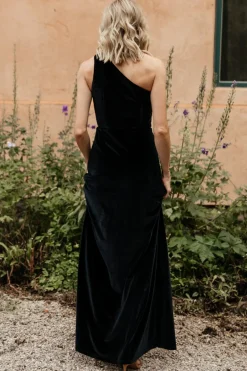 Outlet Baltic Born Tatiana Velvet One Shoulder Maxi Dress | Black