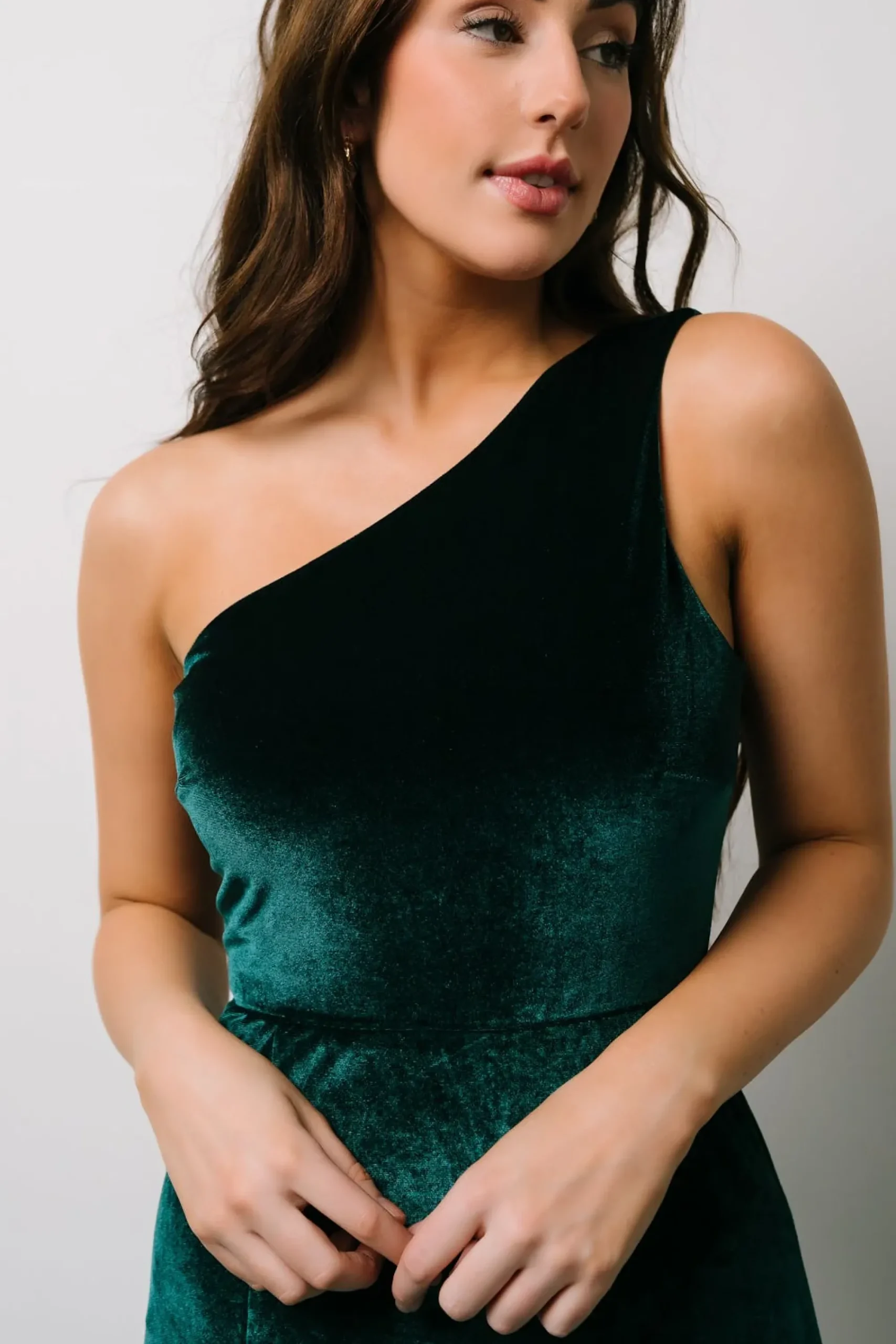 Discount Baltic Born Tatiana Velvet One Shoulder Maxi Dress | Emerald