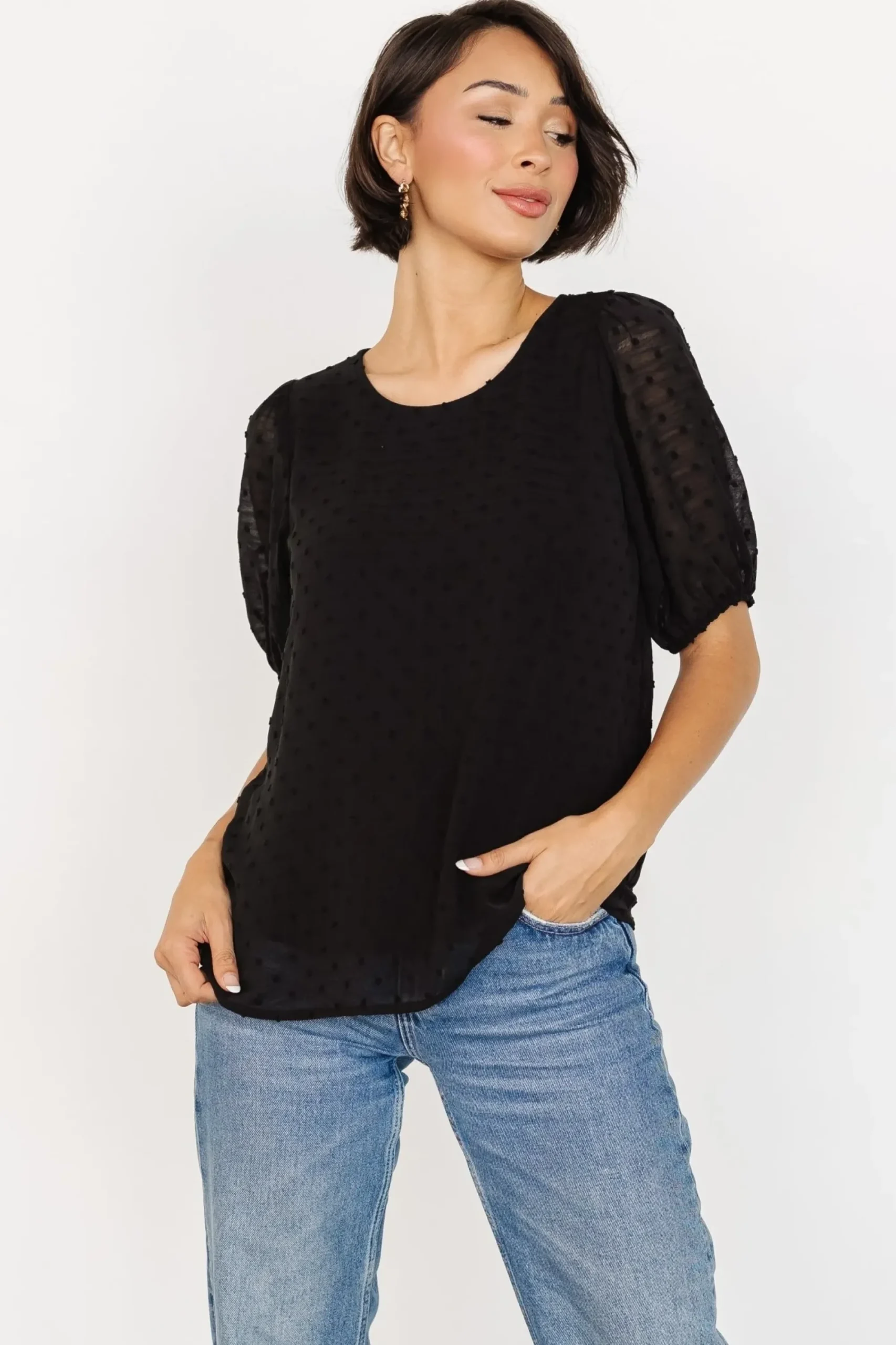 Online Baltic Born Tawnie Swiss Dot Top | Black
