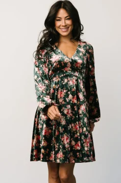 Online Baltic Born Teri Velvet Short Dress | Forest Multi