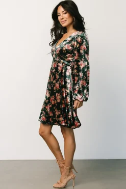 Online Baltic Born Teri Velvet Short Dress | Forest Multi