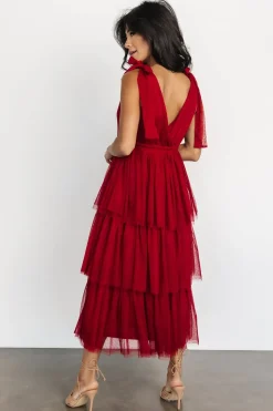 Fashion Baltic Born Tessa Tiered Tulle Tank Dress | Merlot