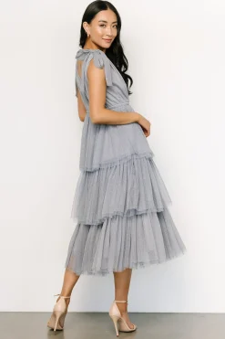 Hot Baltic Born Tessa Tiered Tulle Tank Dress | Slate Blue