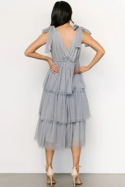 Hot Baltic Born Tessa Tiered Tulle Tank Dress | Slate Blue