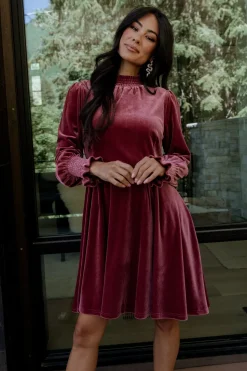 Fashion Baltic Born Tina Velvet Short Dress | Mauve