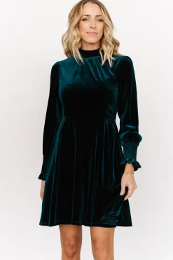 Discount Baltic Born Tina Velvet Short Dress | Emerald