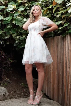 Discount Baltic Born Tivoli Tulle Short Dress | White Multi