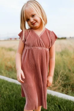 Fashion Baltic Born Toddler Athena Pleated Midi Dress | Rose