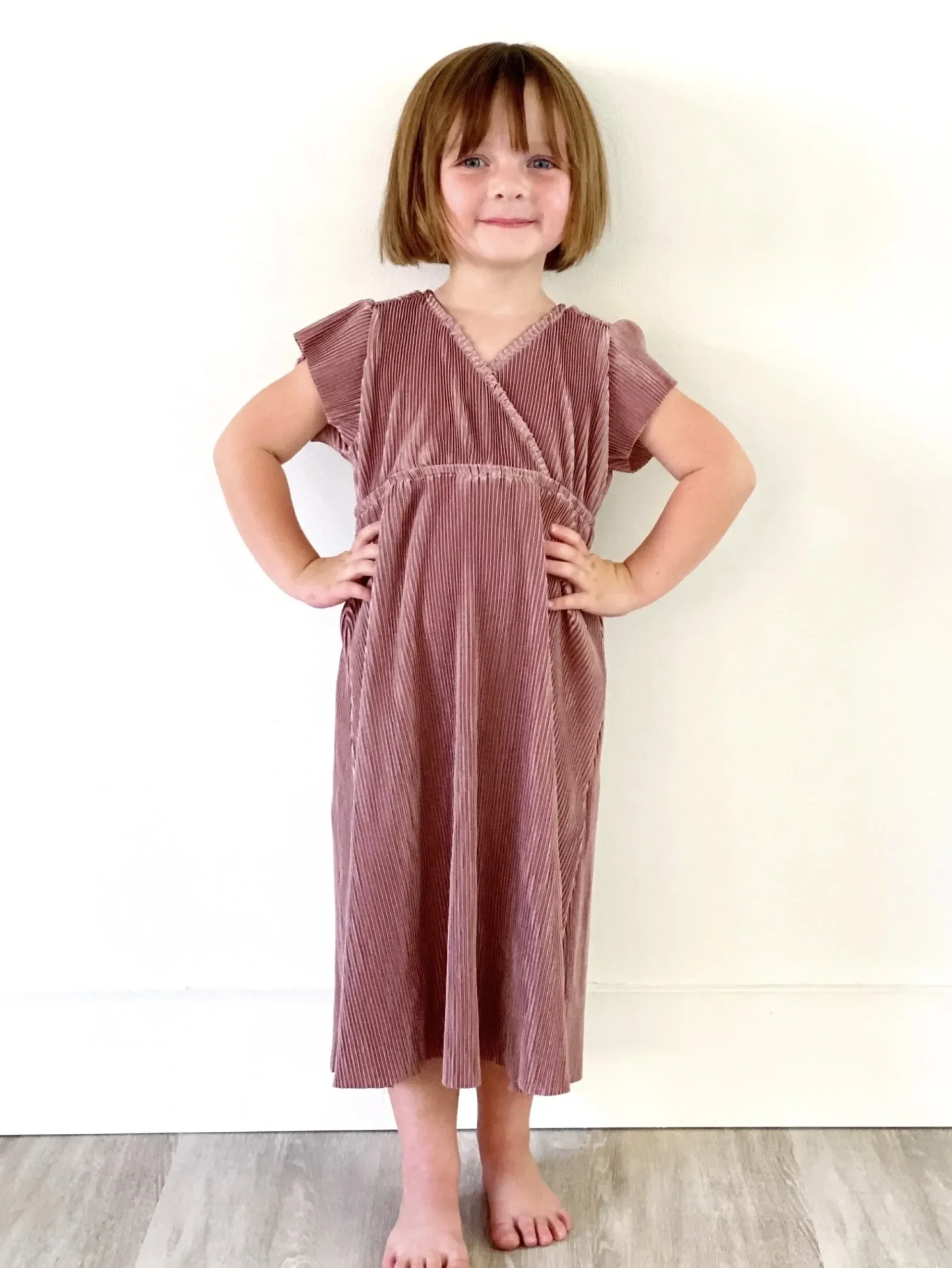 Fashion Baltic Born Toddler Athena Pleated Midi Dress | Rose