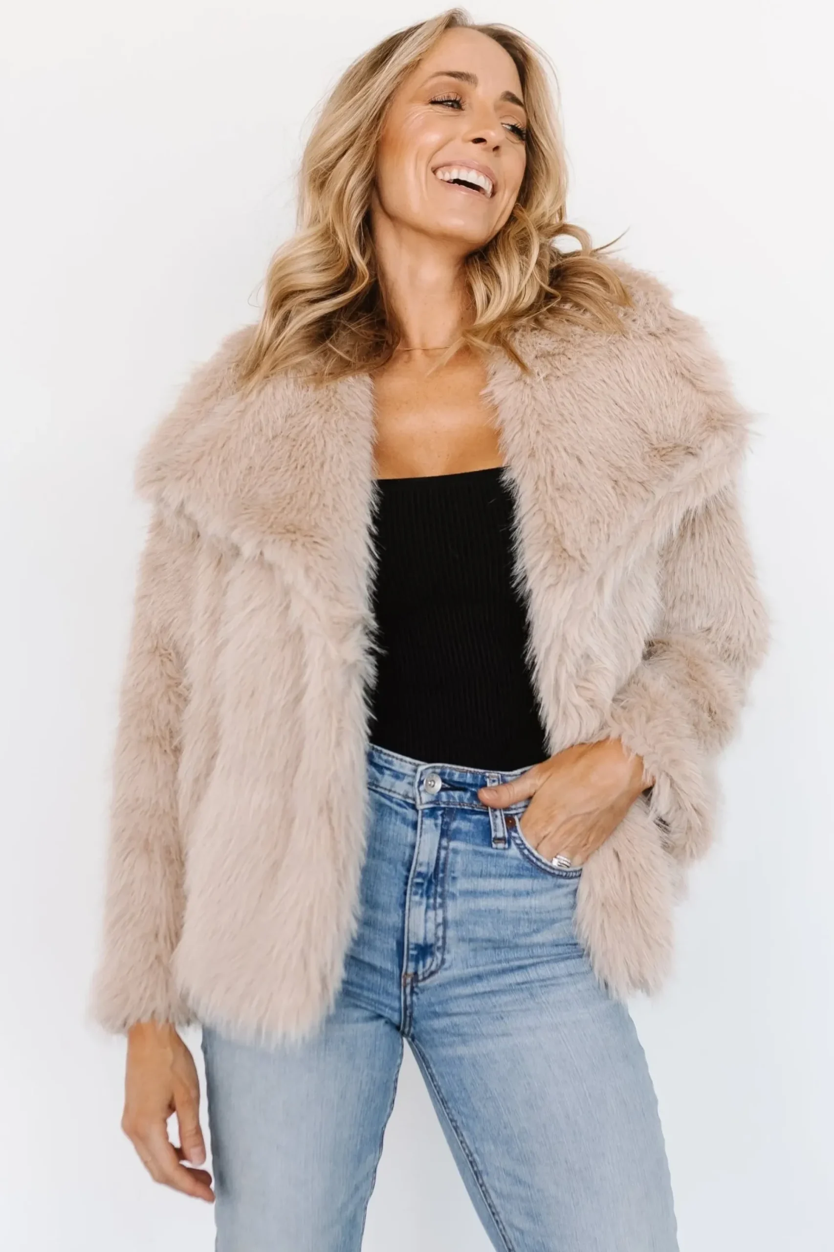 Sale Baltic Born Tonya Faux Fur Coat | Natural