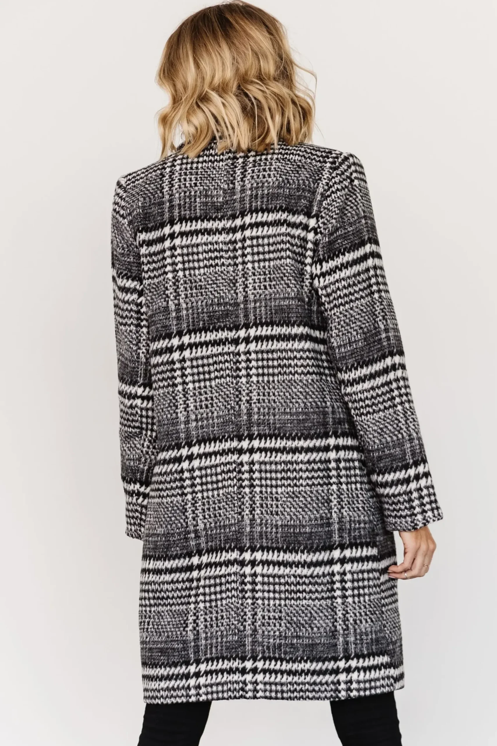 Sale Baltic Born Townley Houndstooth Coat | Black + Off White