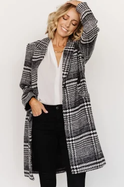 Sale Baltic Born Townley Houndstooth Coat | Black + Off White