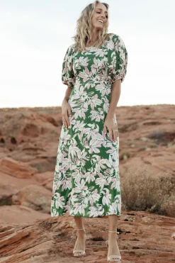 Discount Baltic Born Tucson Midi Dress | Green + Pink