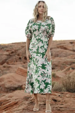 Discount Baltic Born Tucson Midi Dress | Green + Pink