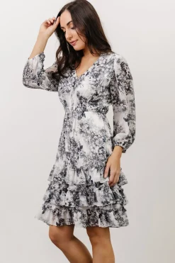 Outlet Baltic Born Tylene Ruffle Mini Dress | Dark Slate Floral