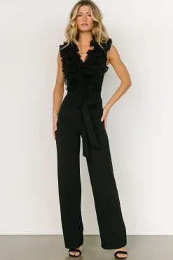Outlet Baltic Born Tyra Ruffle Tank Jumpsuit | Black