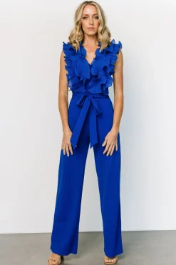 Outlet Baltic Born Tyra Ruffle Tank Jumpsuit | Cobalt
