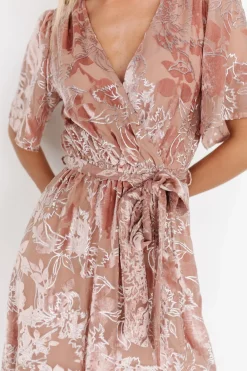 Clearance Baltic Born Uma Velvet Maxi Dress | Blush + Silver